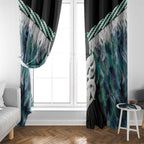 Aotearoa Korowai Motif Window Curtain Maori Wheku Poutama