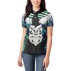 Aotearoa Korowai Motif Women Polo Shirt Maori Wheku Poutama