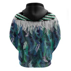 Aotearoa Korowai Motif Zip Hoodie Maori Wheku Poutama