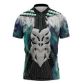 Aotearoa Korowai Motif Zipper Polo Shirt Maori Wheku Poutama - Aussie Hoodie