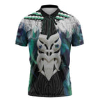 Aotearoa Korowai Motif Zipper Polo Shirt Maori Wheku Poutama - Aussie Hoodie