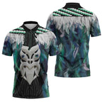 Aotearoa Korowai Motif Zipper Polo Shirt Maori Wheku Poutama - Aussie Hoodie