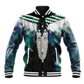 Aotearoa Korowai Motif Baseball Jacket Maori Tane Poutama