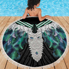 Aotearoa Korowai Motif Beach Blanket Maori Tane Poutama