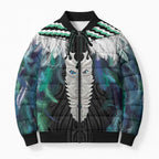 Aotearoa Korowai Motif Bomber Puffer Jacket Maori Tane Poutama - Aussie Hoodie