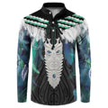 Aotearoa Korowai Motif Button Sweatshirt Maori Tane Poutama