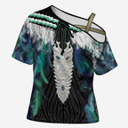 Aotearoa Korowai Motif Cross Shoulder Shirt Maori Tane Poutama - Aussie Hoodie