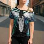 Aotearoa Korowai Motif Cross Shoulder Shirt Maori Tane Poutama - Aussie Hoodie