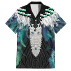 Aotearoa Korowai Motif Family Matching Off The Shoulder Long Sleeve Dress and Hawaiian Shirt Maori Tane Poutama