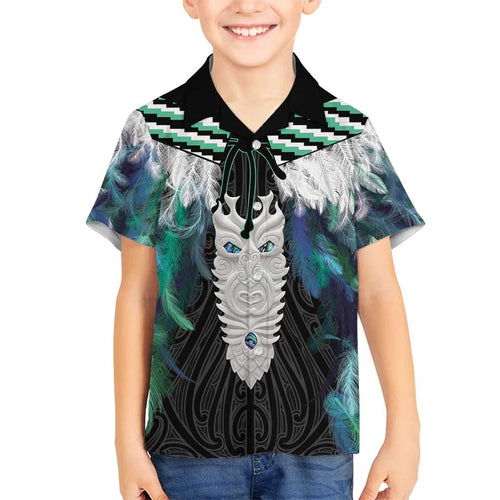 Aotearoa Korowai Motif Family Matching Off Shoulder Maxi Dress and Hawaiian Shirt Maori Tane Poutama