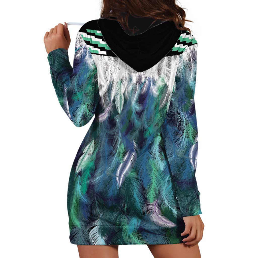 Aotearoa Korowai Motif Hoodie Dress Maori Tane Poutama