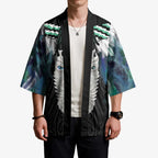 Aotearoa Korowai Motif Kimono Maori Tane Poutama - Aussie Hoodie