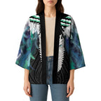 Aotearoa Korowai Motif Kimono Maori Tane Poutama - Aussie Hoodie