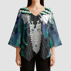 Aotearoa Korowai Motif Kimono Sleeve Blouse Maori Tane Poutama - Aussie Hoodie