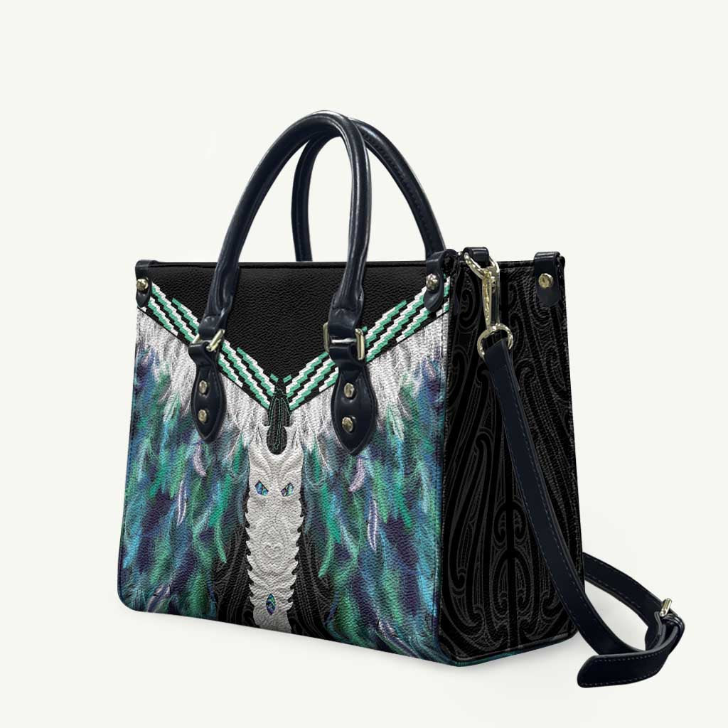 Aotearoa Korowai Motif Leather Bag Maori Tane Poutama - Aussie Hoodie