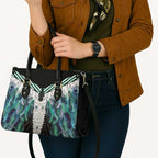 Aotearoa Korowai Motif Leather Bag Maori Tane Poutama - Aussie Hoodie