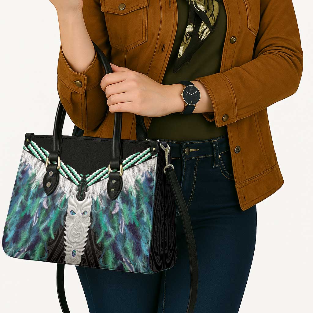 Aotearoa Korowai Motif Leather Bag Maori Tane Poutama - Aussie Hoodie