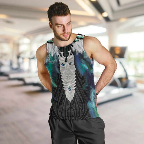 Aotearoa Korowai Motif Men Tank Top Maori Tane Poutama