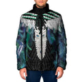 Aotearoa Korowai Motif Padded Jacket Maori Tane Poutama - Aussie Hoodie