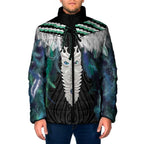 Aotearoa Korowai Motif Padded Jacket Maori Tane Poutama - Aussie Hoodie