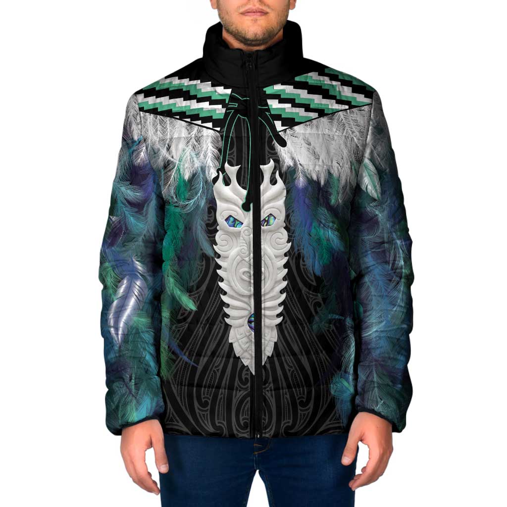 Aotearoa Korowai Motif Padded Jacket Maori Tane Poutama - Aussie Hoodie