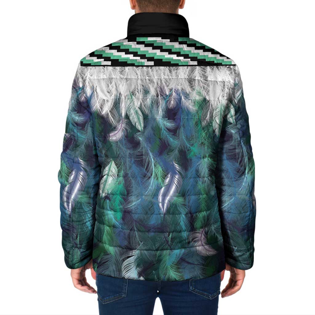 Aotearoa Korowai Motif Padded Jacket Maori Tane Poutama - Aussie Hoodie