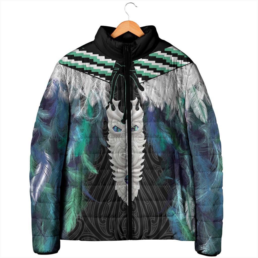 Aotearoa Korowai Motif Padded Jacket Maori Tane Poutama - Aussie Hoodie