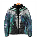 Aotearoa Korowai Motif Padded Jacket Maori Tane Poutama - Aussie Hoodie
