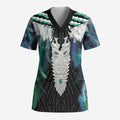 Aotearoa Korowai Motif Scrub Top Maori Tane Poutama - Aussie Hoodie