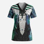 Aotearoa Korowai Motif Scrub Top Maori Tane Poutama - Aussie Hoodie
