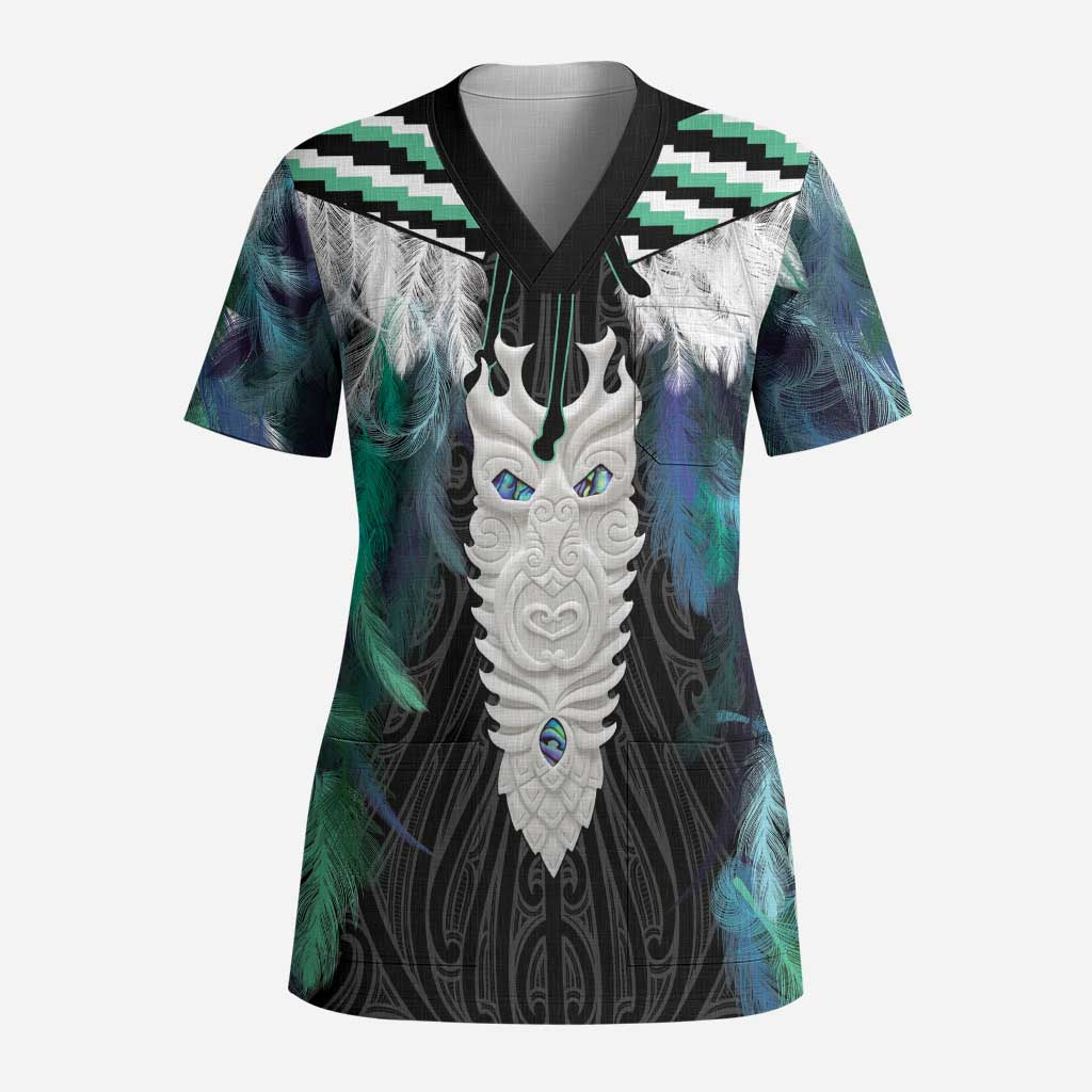 Aotearoa Korowai Motif Scrub Top Maori Tane Poutama - Aussie Hoodie