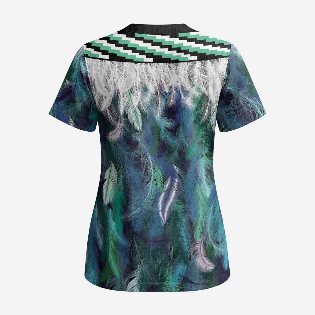 Aotearoa Korowai Motif Scrub Top Maori Tane Poutama - Aussie Hoodie