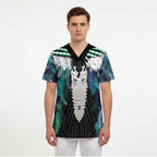 Aotearoa Korowai Motif Scrub Top Maori Tane Poutama - Aussie Hoodie
