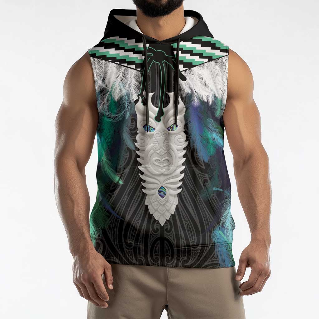 Aotearoa Korowai Motif Sleeveless Hoodie Maori Tane Poutama - Aussie Hoodie