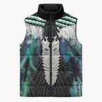 Aotearoa Korowai Motif Sleeveless Puffer Jacket Maori Tane Poutama - Aussie Hoodie