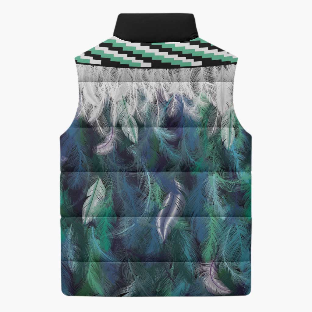 Aotearoa Korowai Motif Sleeveless Puffer Jacket Maori Tane Poutama - Aussie Hoodie