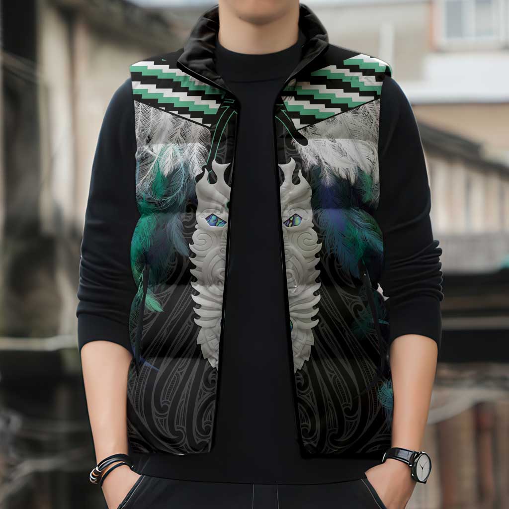 Aotearoa Korowai Motif Sleeveless Puffer Jacket Maori Tane Poutama - Aussie Hoodie