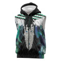 Aotearoa Korowai Motif Sleeveless Zip Hoodie Maori Tane Poutama LT14