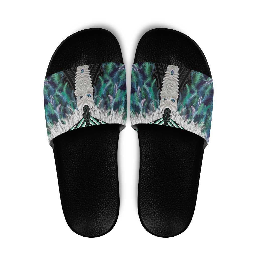 Aotearoa Korowai Motif Slide Sandals Maori Tane Poutama - Aussie Hoodie