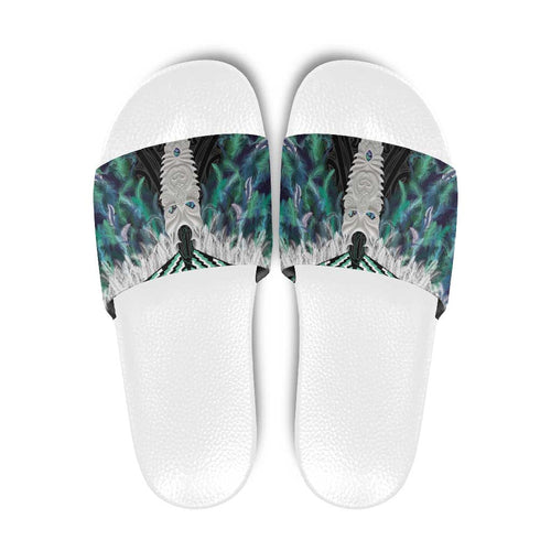 Aotearoa Korowai Motif Slide Sandals Maori Tane Poutama - Aussie Hoodie