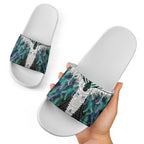 Aotearoa Korowai Motif Slide Sandals Maori Tane Poutama - Aussie Hoodie