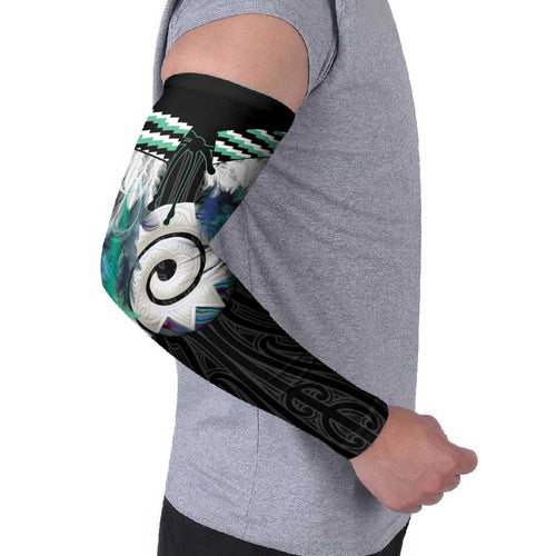Aotearoa Korowai Motif Arm Sleeves Maori Koru Poutama - Aussie Hoodie