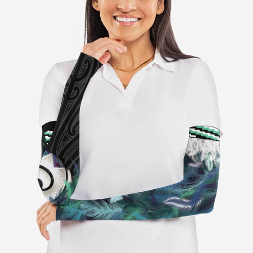 Aotearoa Korowai Motif Arm Sleeves Maori Koru Poutama - Aussie Hoodie