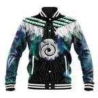 Aotearoa Korowai Motif Baseball Jacket Maori Koru Poutama