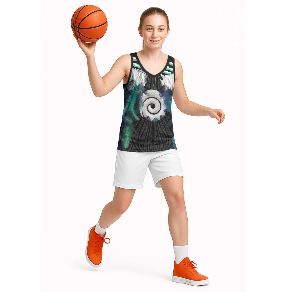 Aotearoa Korowai Motif Basketball Jersey Maori Koru Poutama - Aussie Hoodie