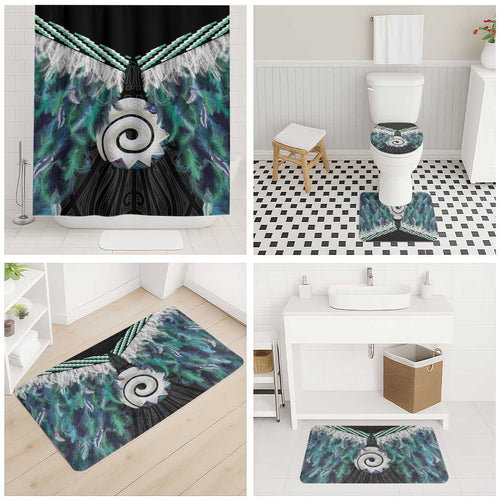 Aotearoa Korowai Motif Bathroom Set Maori Koru Poutama - Aussie Hoodie