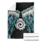 Aotearoa Korowai Motif Blanket Maori Koru Poutama