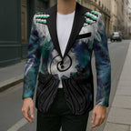 Aotearoa Korowai Motif Blazer Maori Koru Poutama - Aussie Hoodie