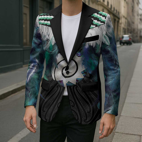 Aotearoa Korowai Motif Blazer Maori Koru Poutama - Aussie Hoodie