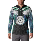 Aotearoa Korowai Motif Button Sweatshirt Maori Koru Poutama